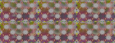 Raster illüstrasyonunda kusursuz çiçek deseni. Gri ve kahverengi renkte çiçekler.