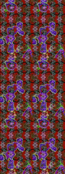 Raster illüstrasyonu. Çizim çiçek deseni duvar kâğıdı olarak kullanılabilir. Kırmızı ve kahverengi renkte çiçekler.