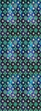 Raster illüstrasyonu. Yumuşak, mavi renkte bahar çiçekleri. Patlayan çiçekler soyut olarak yerleştirilmiş. Raster deseni.