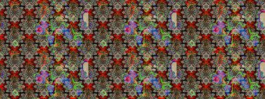 Raster illüstrasyonu. Hoş bir çiçek geçmişi var. Küçük bir çiçekte eskiz deseni. Güzel kumaş deseni.