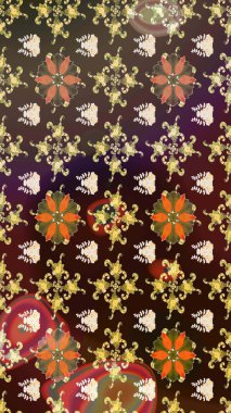 Kahverengi renkli çiçekler. Raster illüstrasyonunda çiçek deseni çizimi.