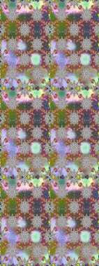 Şablon, pürüzsüz, çiçekli kenar. Çiçek çelengi. Eski moda arka plan. Raster illüstrasyonu. Kıvırcık, parlak örgü. Güzel, pürüzsüz kumaş, tuval..