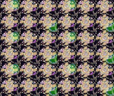 Eskiz arkaplan modeli. Suluboya, elle çizilmiş. Siyah yapraklı yabani çiçekler. Raster illüstrasyonu.