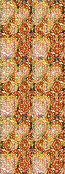 Paisleys zarif çiçek desenli dikişsiz arka plan duvar kâğıdı illüstrasyonuyla klasik stil, modern 3D çizgili sanat eseri altın ve turuncu desenli çiçek yaprakları ve süslemeleri..