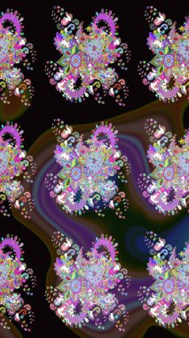 Küçük çiçekteki sevimli çiçek deseni. Siyah renkte çiçekler.