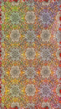 Küçük çiçekteki sevimli çiçek deseni. Kahverengi ve bej renkli çiçekler.