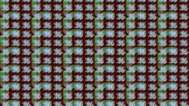 Kahverengi renklere karalama yapan çiçek desenli çizim. Raster illüstrasyonu.