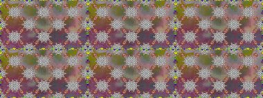 Raster illüstrasyonunda kusursuz çiçek deseni. Gri ve kahverengi renkte çiçekler.