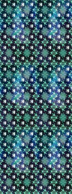 Raster illüstrasyonu. Yumuşak, mavi renkte bahar çiçekleri. Patlayan çiçekler soyut olarak yerleştirilmiş. Raster deseni.