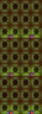 Çiçek ve yapraklı karalama şeklinde Raster çiçek deseni. Yumuşak, yeşil renkli bahar çiçekleri. Raster illüstrasyonu.