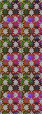 Renkli Bahar Temalı Kusursuz Arkaplan. Kusursuz desenli, modaya uygun kumaş deseni. Raster illüstrasyonu. Şirin çiçek elementleri. Düz Çiçek Elementleri Tasarımı.