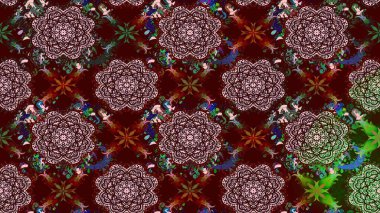 El çizimi, soyut ve süslü elementler. Klasik çiçekler. Kahverengi renkli. Yaz çiçekleri teması. Suluboya resim taklit Raster illüstrasyonu.