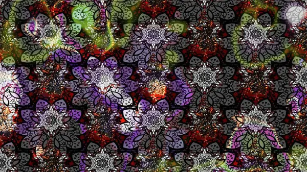 Kullanılabilir Tekstil, tebrik kartı, boyama kitabı, telefon durumda yazdırma için. Etnik Mandala süsleme. Hint çiçek desenli madalyon desen. Raster kına dövme stil.