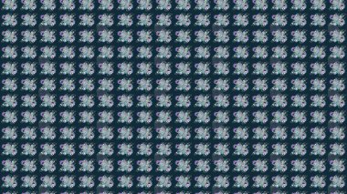 Mavi renkli bitkilerden oluşan parlak çiçekli çizim deseni.