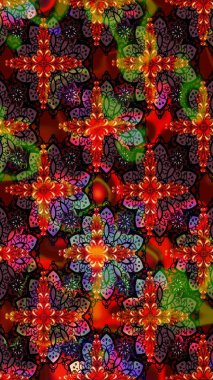 Yaz çiçekleri teması. Kahverengi renkli. Suluboya resim taklit Raster çizimi. Klasik çiçekler. El çizimi soyut süslü elementler.