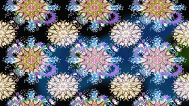 Bahar çiçekli, dikişsiz, sevimli çiçek deseni. Raster illüstrasyonu. Güzel kumaş deseni.