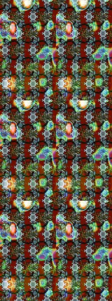 Hediye ambalaj kağıdı, tebrik kartları, posterler ve pankart tasarımı. Çiçekler kahverengi, yeşil ve mavi renklerde. Raster düz çiçek çizim deseni.