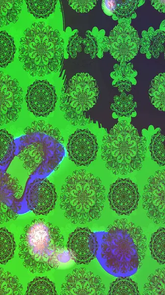 Küçük çiçekteki sevimli çiçek deseni. Yeşil renkte çiçekler.