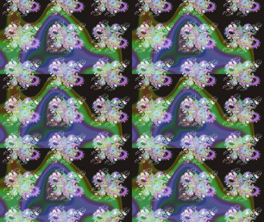 Halk tarzı. Modern çiçek arkaplanı. Moda baskıları için zarif bir şablon. Parlak renkli çiçekleri ve gri yaprakları olan muhteşem bir çiçek deseni..