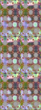 Şablon, pürüzsüz, çiçekli kenar. Çiçek çelengi. Eski moda arka plan. Raster illüstrasyonu. Kıvırcık, parlak örgü. Güzel, pürüzsüz kumaş, tuval..