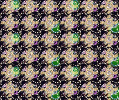 Eskiz arkaplan modeli. Suluboya, elle çizilmiş. Siyah yapraklı yabani çiçekler. Raster illüstrasyonu.