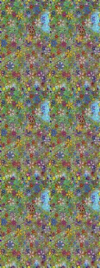 Suluboya çizimi. Çiçeklerle kusursuz desen. El çizimi. Yeşil ve nötr renkte çiçekler.