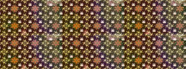 Çiçek desenli eskiz, darbeler, sıçramalar, yaz çiçekleri. Raster illüstrasyonu. Kahverengi renkte çiçekler.