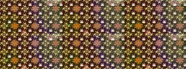 Çiçek desenli eskiz, darbeler, sıçramalar, yaz çiçekleri. Raster illüstrasyonu. Kahverengi renkte çiçekler.