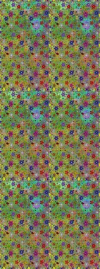 Kumaş, tekstil, duvar kağıdı baskısı için. Kusursuz bir geçmişi var. Miles Fleur, süslü püslü bir süs. Raster illüstrasyonu. Eski usul. Tomurcukları papatya çiçekleri olan sevimli bir çiçek deseni..