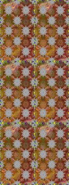 Raster illüstrasyonu. Kahverengi renkte yaz çiçekleri. Raster deseni. Küçük çiçekte sevimli çiçek deseni var..