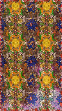 Kahverengi renkli çiçekler. Raster illüstrasyonunda çiçek deseni çizimi.