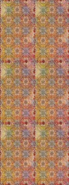 Kahverengi ve bej renkli çiçekler. Raster illüstrasyonunda kusursuz çiçek deseni.