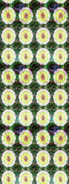 Yeşil renkli etnik çiçeklerle süslenmiş zarif bir eskiz şekli. Raster Çiçek İllüstrasyon Şirin Tekstil.