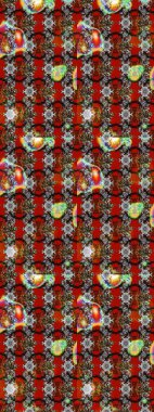 Süslü kumaş deseni. Raster illüstrasyonundaki çiçek desenli çizim. Renkli Bahar Teması eskiz kalıbı. Düz Çiçek Elementleri Tasarımı.