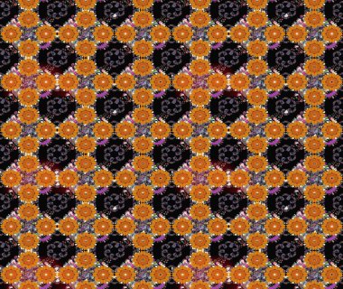 Küçük çiçekteki sevimli çiçek deseni. Siyah renkte çiçekler.