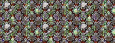 Moda baskıları için zarif bir şablon. Motley illüstrasyonu. Gri çiçekli bahar çiçekleri. Küçük çiçekte güzel bir desen. Küçük renkli çiçekler..