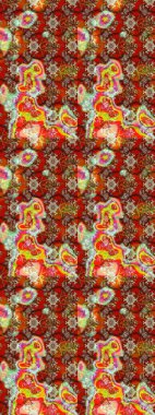 Çiçekler suluboya tarzında kahverengi, kırmızı ve bej renklerde. Kahverengi, kırmızı ve bej renkli çiçekli çizim deseni.