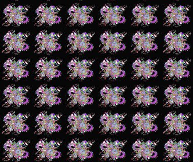 Çiçek desenli eskiz. Gömlek baskısı için çiçek boyası. Siyah renkte çiçekler.