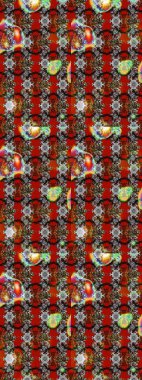 Süslü kumaş deseni. Raster illüstrasyonundaki çiçek desenli çizim. Renkli Bahar Teması eskiz kalıbı. Düz Çiçek Elementleri Tasarımı.