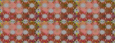 Raster illüstrasyonunda kusursuz çiçek deseni. Renkli Bahar Temalı Kusursuz Arkaplan. Düz Çiçek Elementleri Tasarımı. Güzel kumaş deseni.