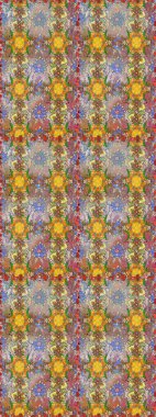 Raster illüstrasyonunda kusursuz çiçek deseni. Suluboya tarzında tarafsız ve kahverengi renkte çiçekler.