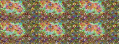 Çiçekli güzel suluboya desen. Raster illüstrasyonu. Yeşil ve kahverengi renklerde.