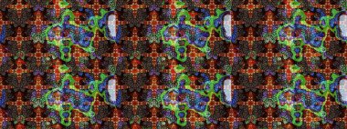 Kahverengi ve siyah kıvırcık çiçekler kahverengi ve siyah renklerde şekillenir. Raster illüstrasyonu. Klasik çiçek tasarım elementleri.