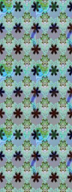 Moda baskısı, albüm, ambalaj kağıdı ve duvar kağıdı için zarif dekoratif süslemeler. Raster illüstrasyonu. Mavi renkte şirin çiçekler. Küçük çiçekli basit bir çiçek çizimi..