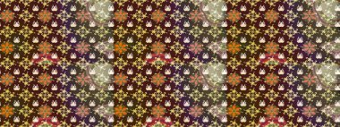 Küçük çiçekteki sevimli çiçek deseni. Robot resim. Raster illüstrasyonu.