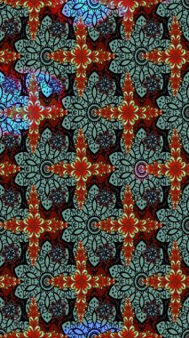 Şirin çiçek elementleri. Robot resim. Yeşil ve siyah renkli çiçekler. Raster illüstrasyonu.