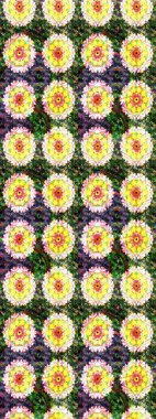 Renkli Yaz Temalı eskiz kalıbı. Modaya uygun kumaş deseni. Düz Çiçek Elementleri Tasarımı. Sevimli çiçek raster deseni.