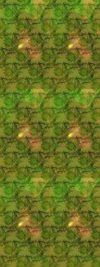 Çiçek buketleriyle klasik bir eskiz şekli. Raster illüstrasyonu. Yeşil renklerde.