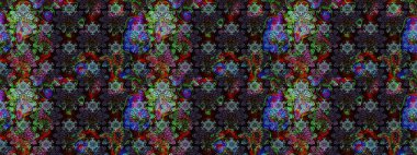 Renkli Bahar Teması eskiz kalıbı. Düz Çiçek Elementleri Tasarımı. Raster illüstrasyonundaki çiçek desenli çizim. Süslü kumaş deseni.