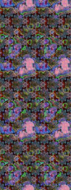 Nakış desenli çiçek deseni. Renkli grunge, koloni çiçekleri ile soyut bir arka plan oluşturur. İzler, kumaş, duvar kağıtları, tekstil için raster dokusu.